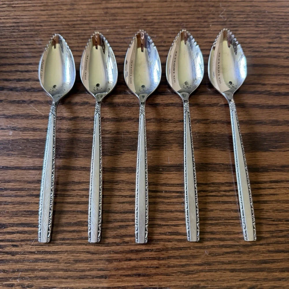 Oneida Community VIA ROMA Fruit/Orange Spoons Stainless Flatware Set Of 5